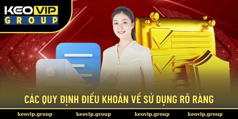Các quy định điều khoản về sử dụng rõ ràng