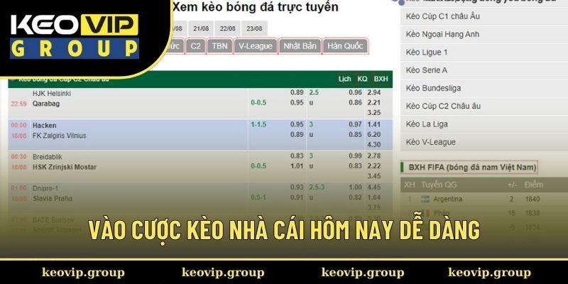 Vào cược kèo nhà cái hôm nay siêu đa dạng